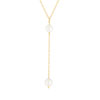 Collier or jaune 375, 2 perles de culture de Chine. Longueur 40 cm. - vue V1
