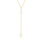 Collier or jaune 375, 2 perles de culture de Chine. Longueur 40 cm. - vue 1