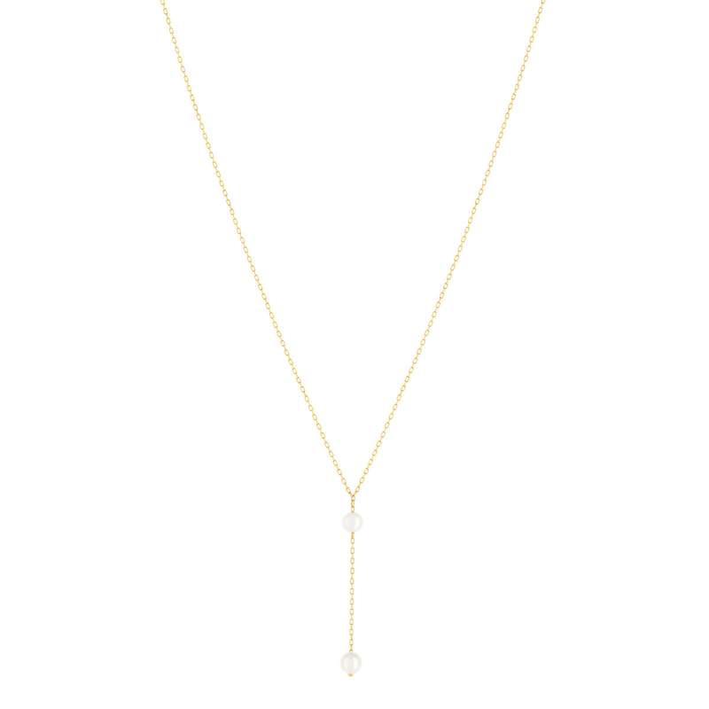 Collier or jaune 375, 2 perles de culture de Chine. Longueur 40 cm. - vue 2