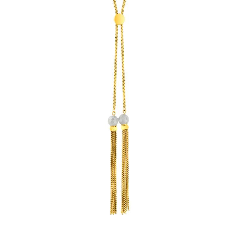 Sautoir acier jaune 82 cm - vue 1