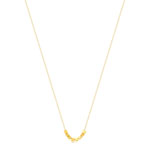 Collier acier doré jaune cube 47 cm - vue 2