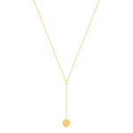 Collier acier doré jaune disque 47 cm - vue 1