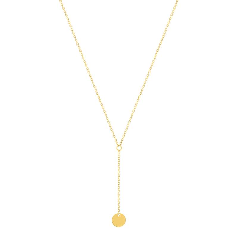 Collier acier doré jaune disque 47 cm - vue 1