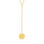 Collier acier doré jaune disque 47 cm - vue 2