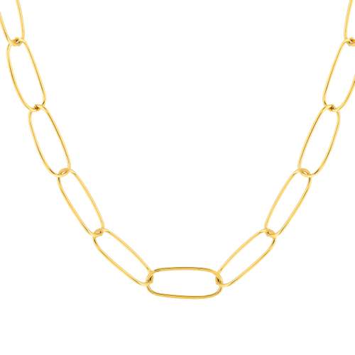 Collier acier jaune 50 cm