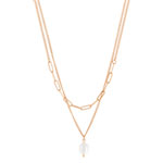 Collier acier rose perle imitation 48 cm - vue 1