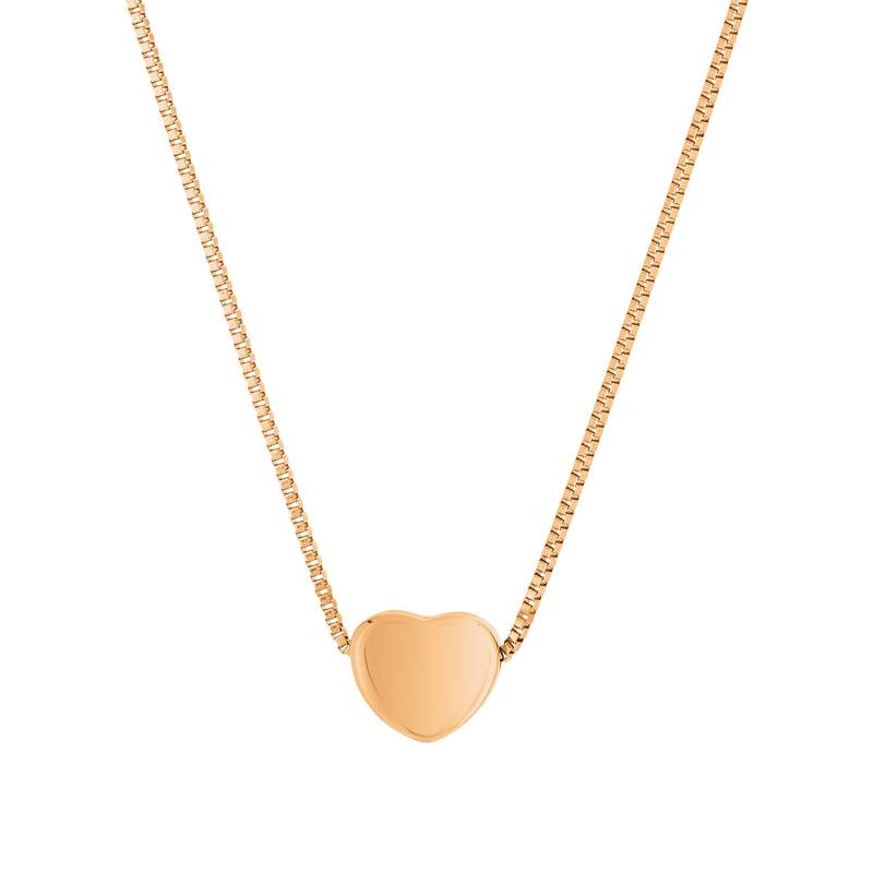 Collier acier rose coeur 45 cm - vue 1