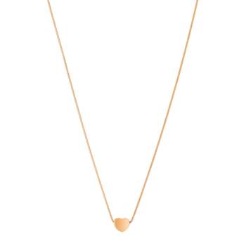 Collier acier rose coeur 45 cm