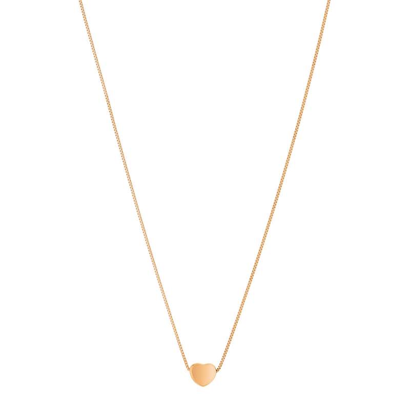 Collier acier rose coeur 45 cm - vue 2
