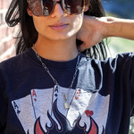 Collier acier cadenas 51 cm - vue porté 1