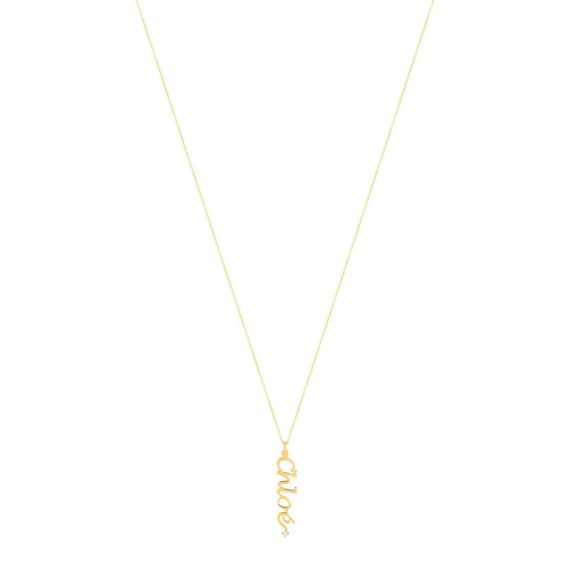 Collier or jaune 375 à votre prénom. Longueur 43 cm. - vue 2
