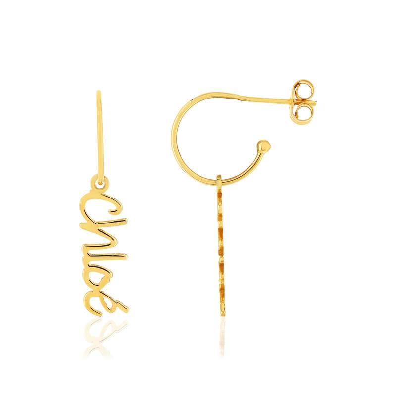 Boucles d'oreilles pendantes or jaune 375 - vue 1