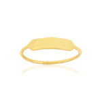 Chevalière or jaune 375, rectangle personnalisable. - vue 1