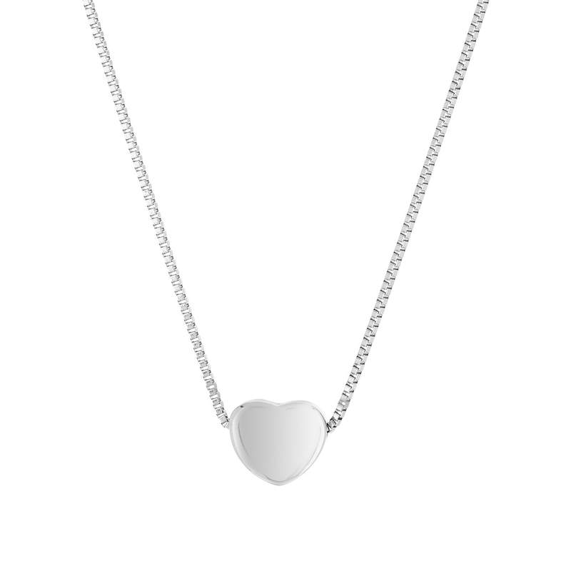 Collier acier coeur 45 cm - vue 1