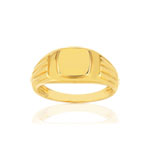 Chevalière or jaune 375, carrée. - vue 1