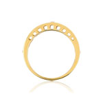 Bague or jaune 375, motif brossé et ciselé. - vue 2