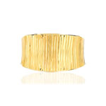 Bague or jaune 375, effet ciselé. - vue 3