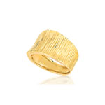 Bague or jaune 375, effet ciselé. - vue D1
