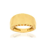 Bague or jaune 375, bord ciselé - vue 1