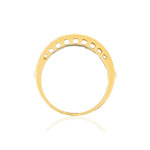 Geelgouden ring 375, geciseleerd, zonnestraal motief. - Bekijk 2