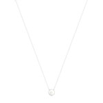 Zilveren collier 925 cirkel zirkonia's Chinese gekweekte parel 45 cm - bekijk 2