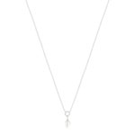 Collier argent 925 perle de culture de Chine zirconias 45 cm - vue 2