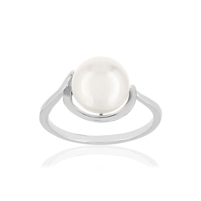 Bague argent 925, perle de culture de Chine. - vue 1