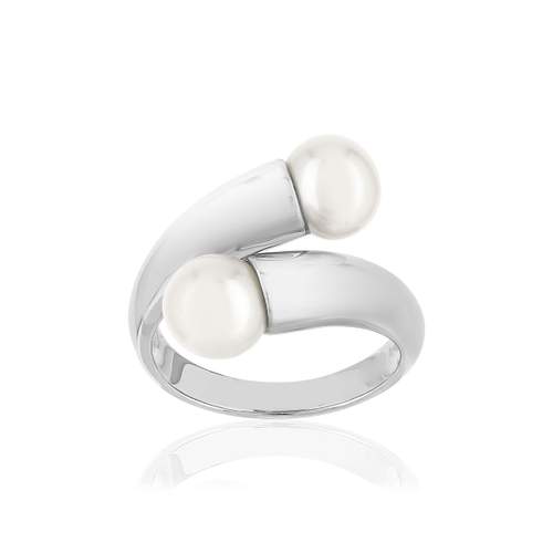 Bague argent perles de culture de chine
