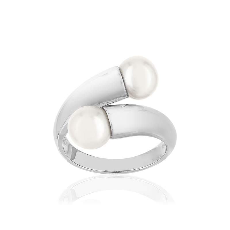 Bague argent perles de culture de chine - vue 1