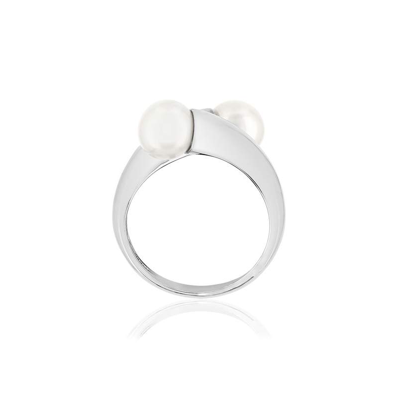 Bague argent perles de culture de chine - vue 2