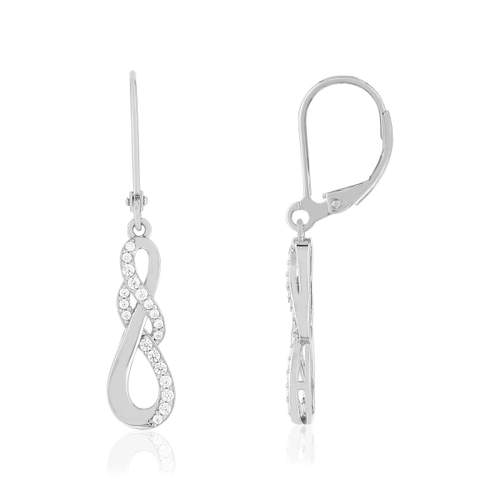 Boucles d'oreilles pendants argent 925, zirconias.