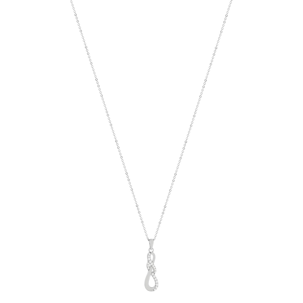 Collier argent 925, zirconias. Longueur 45 cm. - vue 2