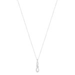 Collier argent 925, zirconias. Longueur 45 cm. - vue 2