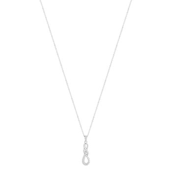 925 sterling silver necklace with cubic zirconia. Length: 45 cm.