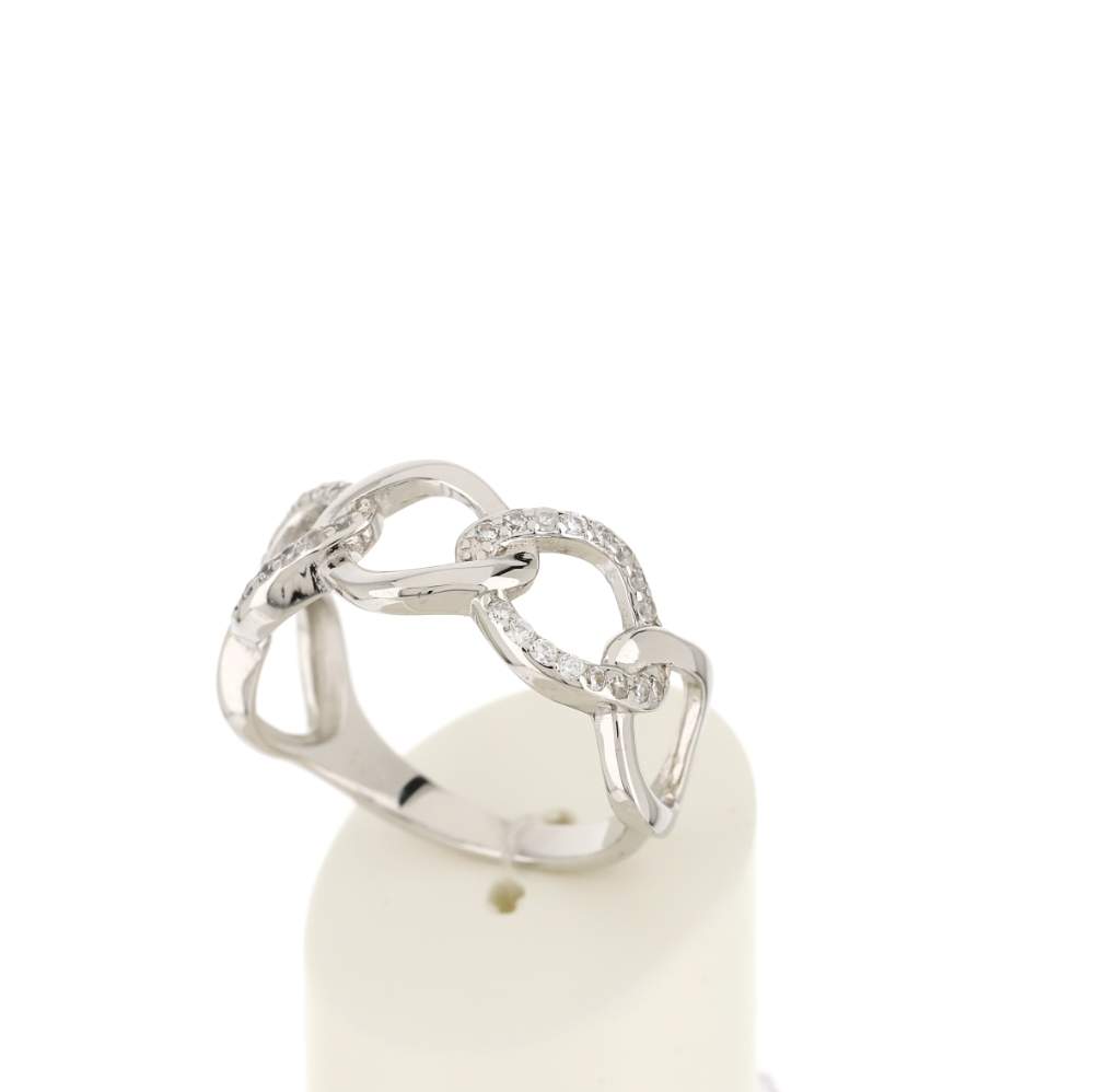 Bague argent zirconias - vue 3