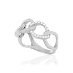 Silver ring with zirconia stones - view D1