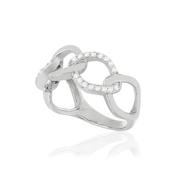 Silver zirconia ring
