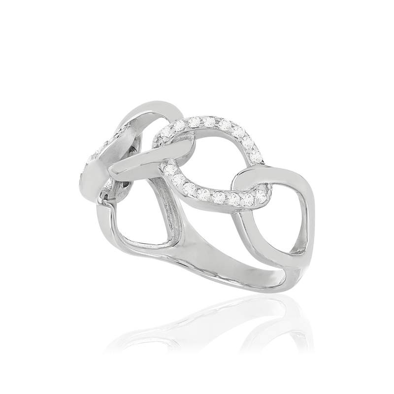 Bague argent zirconias - vue D1