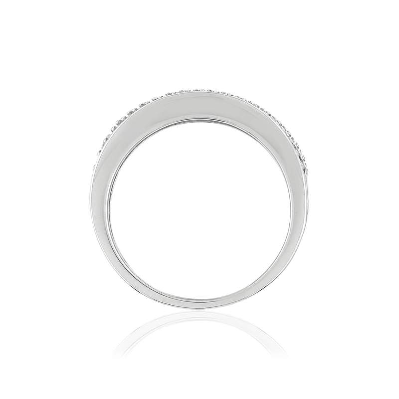 Bague argent 925, zirconias. - vue 2