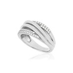 Bague argent 925, zirconias. - vue D1