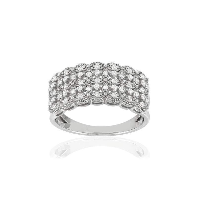 Bague argent 925, zirconias. - vue 1