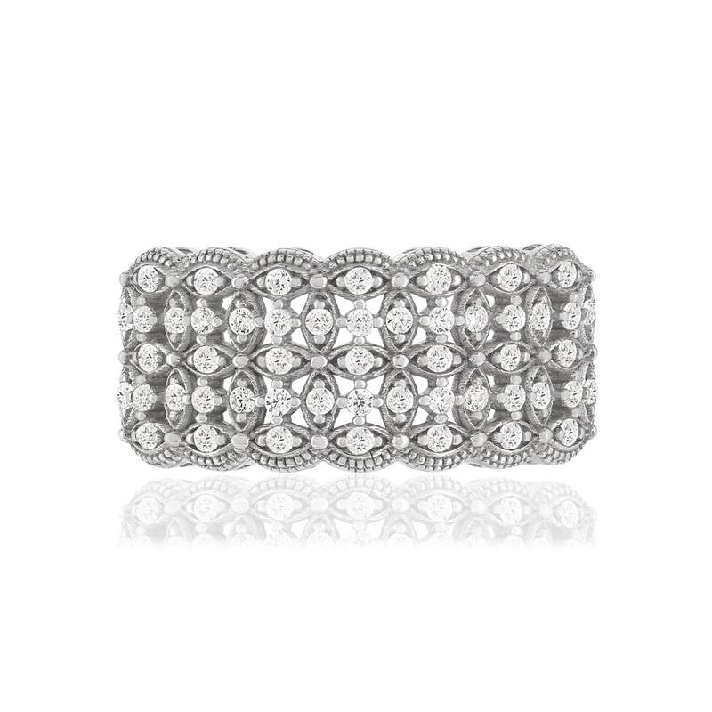 Bague argent 925, zirconias. - vue 3