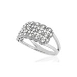 Bague argent 925, zirconias. - vue D1