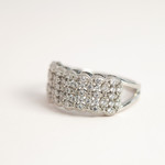 Bague argent 925, zirconias. - vue D3