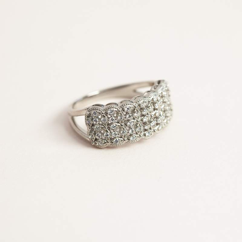 Bague argent 925, zirconias. - vue D4
