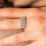 Bague argent 925, zirconias. - vue porté 1