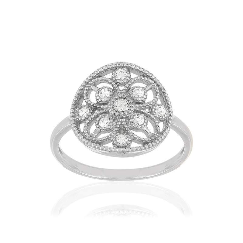 Bague argent 925, zirconias. - vue 1