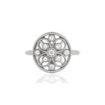 Bague argent 925, zirconias. - vue 3