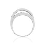 Bague argent 925 zirconias noirs et blancs - vue 2