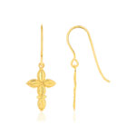 Boucles d'oreilles plaqué or croix - vue 1